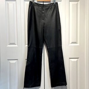 Betty Barclay Black Italian Leather High‎ Waist Pants Size 8-10 see measurements